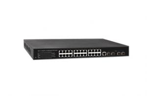 24-Port 10/100/1000Base-T + 4-Port 10G SFP+ Layer 2+ Full Management High Power PoE Switch